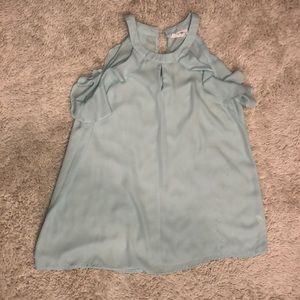 Mint green sleeve top with keyhole